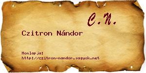 Czitron Nándor névjegykártya